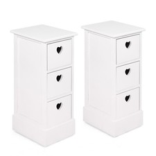 2 x Bedside Table, 3 Drawers
