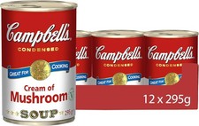 Campbells Condensed Soup, Cream of Mushroom Soup, Tinned 12 Pack