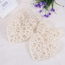  6 Pcs Heart Ornament Wicker