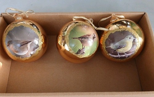 Set glass bird christmas - of,
