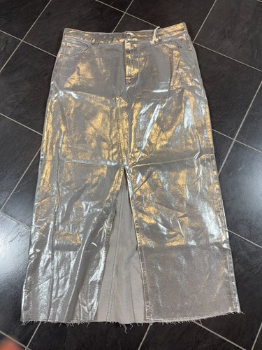 Silver denim foil metallic - denim,