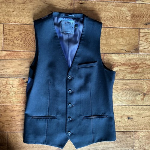 Black waist coat with blue - with,