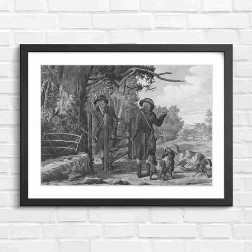 Vintage hunting scene - vintage,