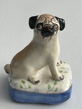 Vintage Basil Matthews Pottery Chelsea Pug Dog Sat On Cushion Signed With  Label