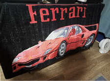 FERRARI F40 Beach Towel One Sided Retro Vintage Black - FREE SHIPPING WORLDWIDE!