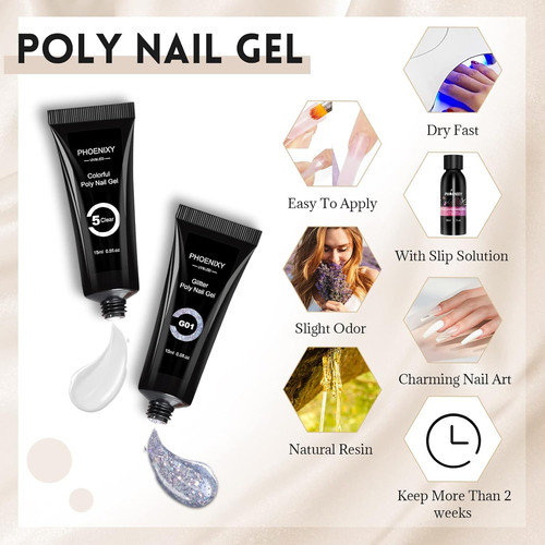 Gel nail polish set with - gel,