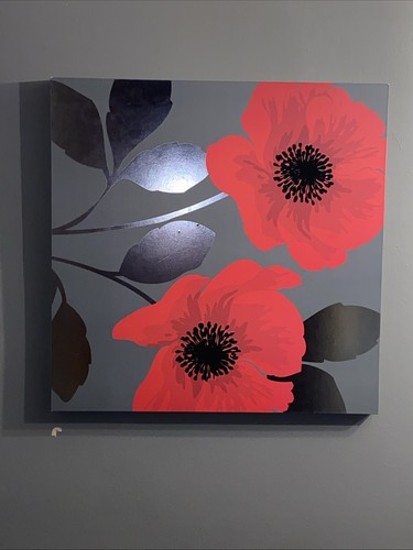 Poppy picture grey red - red, and