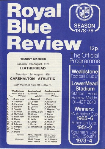 Wealdstone leatherhead - wealdstone, v