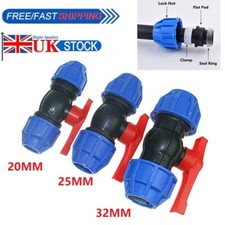 Stop Tap Valve 20mm 25mm 32mm PE Pipe Compression End Ball Valve Faucet UK Stock