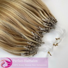1G/S Micro Loop Ring Beads Link Remy Human Hair Extensions Thick Pre Bonded Nano