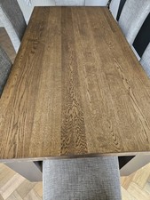 Oak Solid Wood Dining Set 6-Piece, Includes Table and Chairs