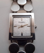 Fossil F2 Ladies All Stainless Steel Quartz Bracelet Watch ES1580 New Battery