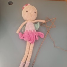 crochet Amigurumi Flower Fairy doll 33cm willow star wand handmade