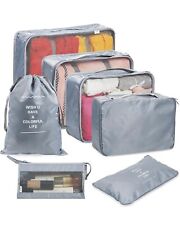 7pcs Packing Travel Cubes Luggage Compression Storage Bags Organiser Suitcase