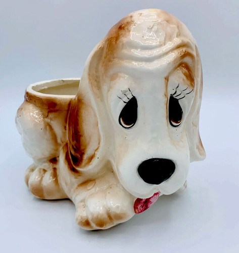 Vintage ceramic small hound - small,