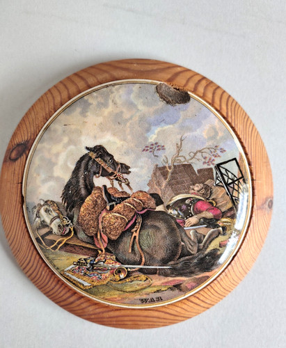 Victorian prattware pot lid - prattware,