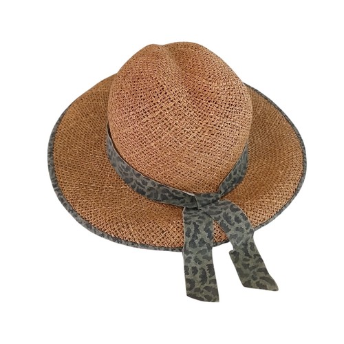 Fedora straw tan woven hat - tan,