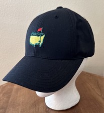 Masters Golf Black Cap American Needle Hat Mens Adjustable Strap