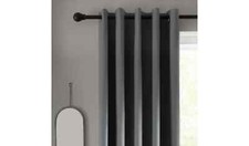 Save 66%  - Habitat Blackout Plain Eyelet Curtains Flint Grey - 229cm x 229cm