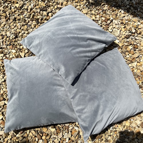 Grey velvet cushions - cushions,