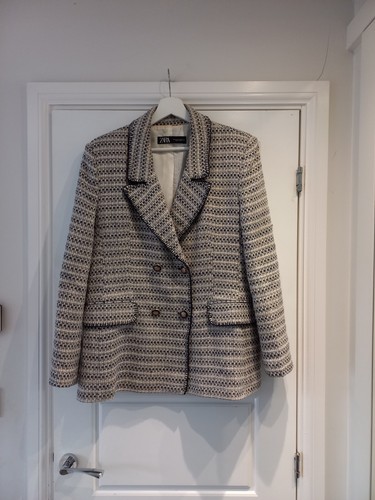 Zara navy cream boucle - zara, &