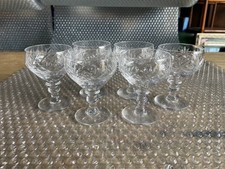 A Set of 6X Vintage Webb Corbett Cut Crystal Glasses Goblets; 9cm