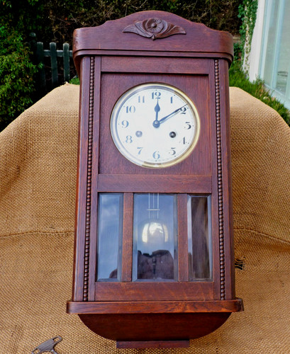 Vintage wooden wall clock - wooden,
