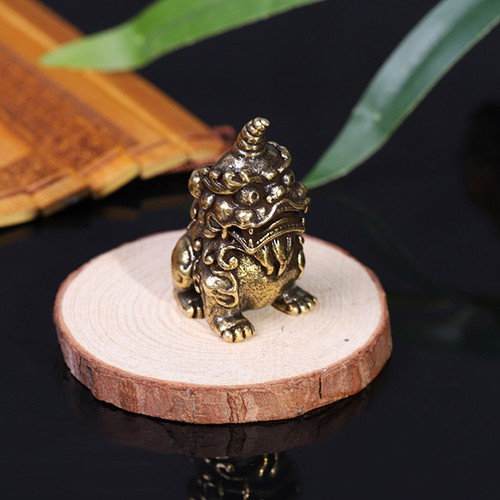 Brass kylin guardian ornament - guardian,