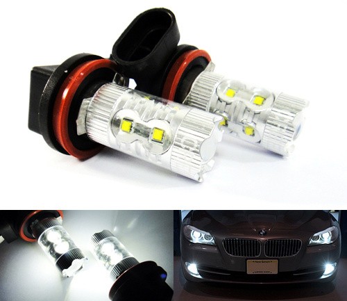 White h11 bulb led - 2x, h8