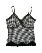 Rare Vintage Tripp Nyc Gingham Black & White Top With Lace Detailing