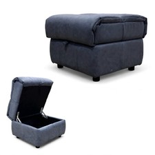 Furniture Village 'Link' Blue Fabric Footstool Bfa-Ori-R23 Storage RRP £345 NEW