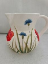 Nuova Ceramica Jug. Decorato A Mano Italy. Poppy And Cornflowers  