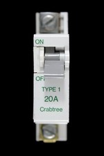 CRABTREE 20 AMP TYPE 1 M6 MCB CIRCUIT BREAKER SB6000