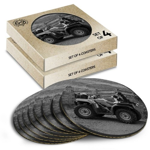 Boxed round coasters bw - round,