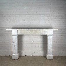 Large Antique Carrara Marble Fire Surround
