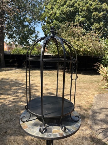 Hanging metal bird cage candle - metal,