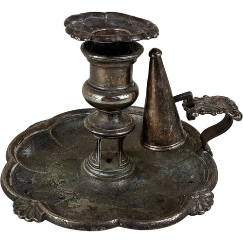 Antique silver plate chamber - antique,