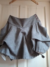 All Saints Mila Hitch Mini Skirt UK8 10 Parachute 2008 Vintage Grey Wool Tweed