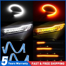 Pair Car LED Strip Turn Signal DRL Daytime Running Light Sequential Indicator UK