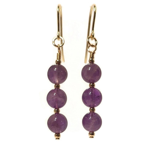 9ct gold amethyst - 9ct, earrings