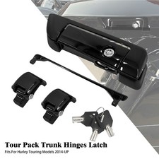 Black Pack Trunk Latches Key Hinges For Harley 14-2025 Tour Pak Road King Glide