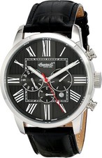 Mens Classic Black Leather Ingersoll Automatic Painte IN1409bk Self-Wind Watch