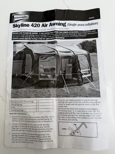 Leisurewize skyliner 420 air - leisurewize,