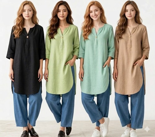 Women button linen tops summer - women,