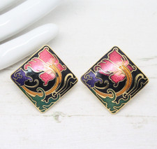 Vintage Gold Square Cloisonne