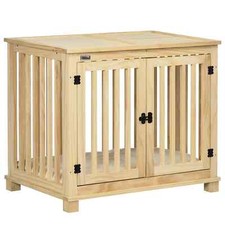 Wooden Dog Crate, with Double