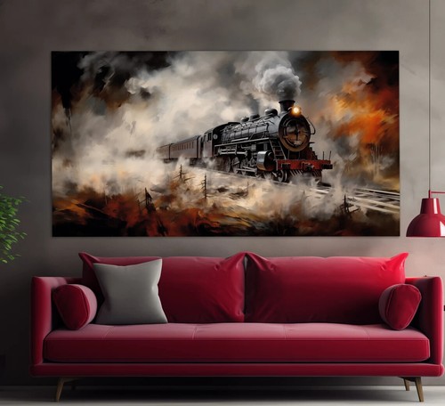 Steam train vintage oil - train,