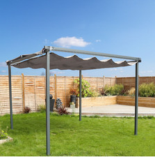3 x 3m Steel Pergola Gazebo Light Grey - grade B return RRP £179.99