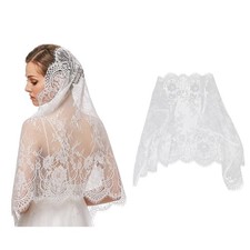 Lace Mantilla Veil Exquisite Floral Scarf for Head Covering for Infinity Church