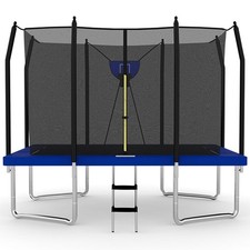 Big Air Bounce 8x12ft Rectangular Trampoline with Safety Enclosure Blue FREE Lad